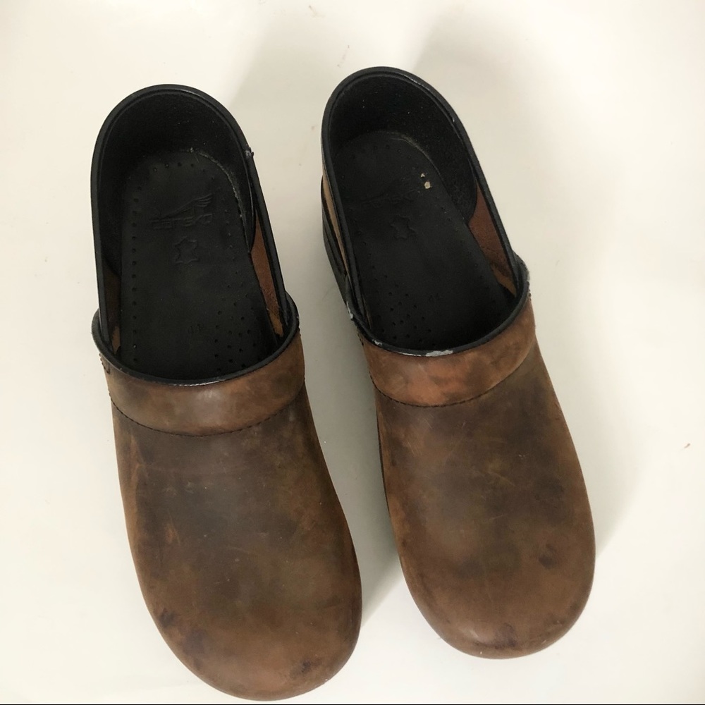 Dansko brown leather clog nurse shoes